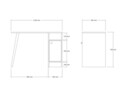 Birou, Asse Home, Calvin, 110x74x50 cm, PAL, Antracit / Stejar