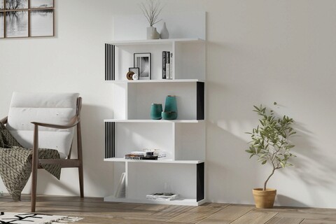 Corp biblioteca, Asse Home, Alex, 80x160x21 cm, PAL , Alb