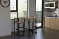 Set masa si scaune 3 piese, Asse Home, Tibet, PAL, Stejar / Negru