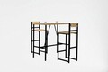 Set masa si scaune 3 piese, Asse Home, Tibet, PAL, Stejar / Negru