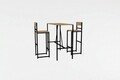 Set masa si scaune 3 piese, Asse Home, Tibet, PAL, Stejar / Negru