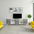 Comoda TV, Avva Home, Wing, 180x53x31.3 cm, Antracit/Alb