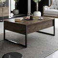 Masuta de cafea, Bexley, Luxe, 90x60x40 cm, PAL, Nuc / Negru