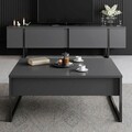 Comoda TV, Bexley, Luxe, 180x30x50 cm, PAL, Antracit / Negru