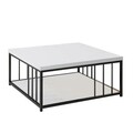 Masuta de cafea, Bexley, Zenn, 90x90x40 cm, PAL, Alb/Negru