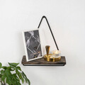 Raft de perete, Hanah Home, Begonia, 27x28x15 cm, Negru / Nuc Inchis
