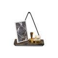 Raft de perete, Hanah Home, Begonia, 27x28x15 cm, Negru / Nuc Inchis