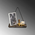 Raft de perete, Hanah Home, Begonia, 27x28x15 cm, Negru / Nuc Inchis
