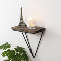 Raft de perete, Cerritos, Phalaenopsis, 27x30x15 cm, 100% SPRUCE WOOD (Thickness: 10 mm), Negru / Nuc Inchis