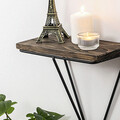 Raft de perete, Cerritos, Phalaenopsis, 27x30x15 cm, 100% SPRUCE WOOD (Thickness: 10 mm), Negru / Nuc Inchis