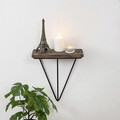 Raft de perete, Cerritos, Phalaenopsis, 27x30x15 cm, 100% SPRUCE WOOD (Thickness: 10 mm), Negru / Nuc Inchis