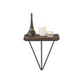 Raft de perete, Cerritos, Phalaenopsis, 27x30x15 cm, 100% SPRUCE WOOD (Thickness: 10 mm), Negru / Nuc Inchis
