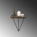 Raft de perete, Cerritos, Phalaenopsis, 27x30x15 cm, 100% SPRUCE WOOD (Thickness: 10 mm), Negru / Nuc Inchis