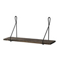 Raft de perete, Cerritos, Amaryllis, 60x27x15 cm, 100% SPRUCE WOOD (Thickness: 10 mm), Negru / Nuc Inchis