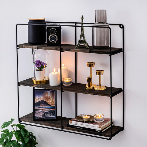 Raft de perete, Cerritos, Sunflower, Lemn, Nuc negru