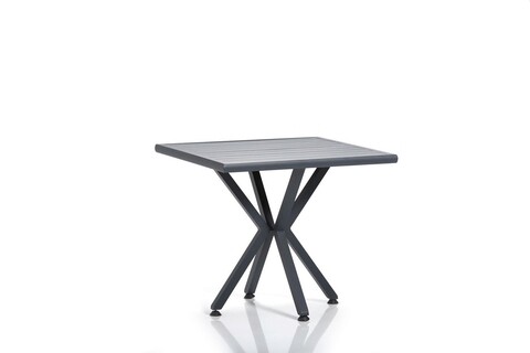 Masa de gradina, Clara, Samara 1, 94x78x94 cm, Aluminiu, Gri/Negru