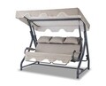 Balansoar de gradina 3 locuri, Clara, Salvia, 200x165x110 cm, Metal, Antracit / Gri