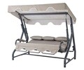 Balansoar de gradina 3 locuri, Clara, Salvia, 200x165x110 cm, Metal, Antracit / Gri