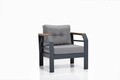 Set mobilier de gradina, Clara, Assento 2+1+1+S, Aluminiu, Gri/Negru
