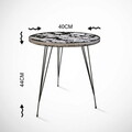 Masuta, Comforty, Sandalf, 40x44x40 cm, PAL, Alb/Negru