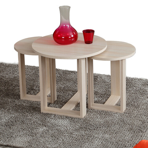 Set masute 3 piese, Comforty, Mira, PAL, Stejar