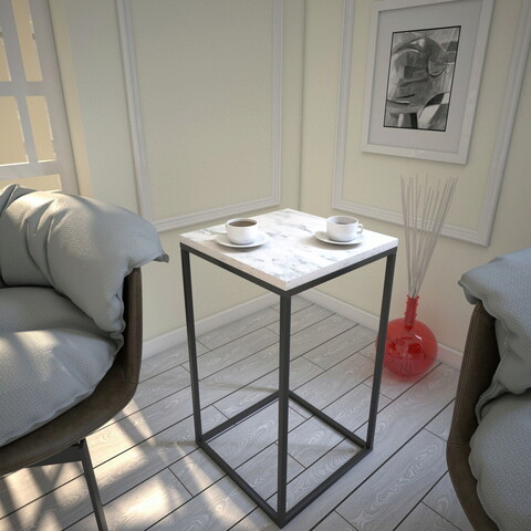 Masuta, Comforty, Pure, 35x62x35 cm, PAL, Alb/Negru