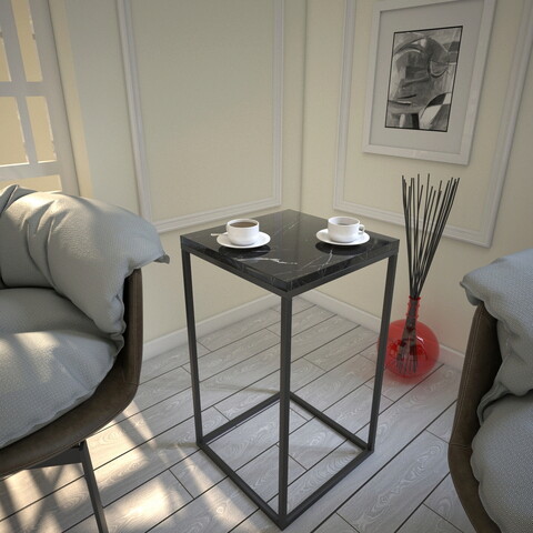 Masuta, Comforty, Pure, 35x62x35 cm, PAL, Alb/Negru
