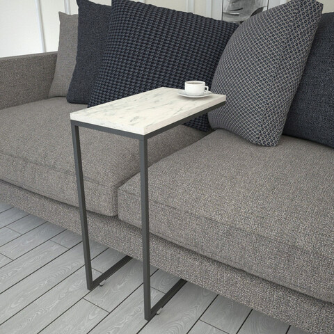 Masuta, Comforty, Callen, 46x62x26 cm, PAL, Alb/Negru