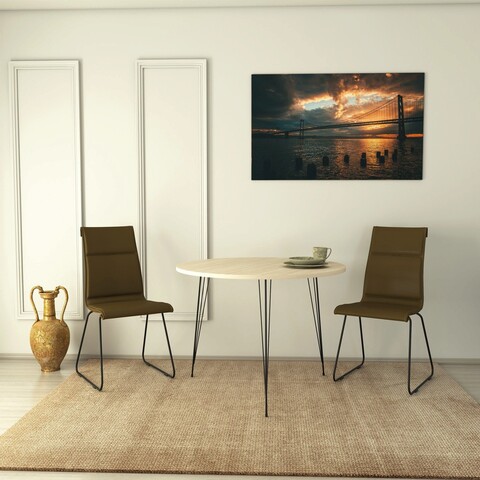 Masa, Comforty, Sandalf, 90x75x90 cm, PAL, Stejar