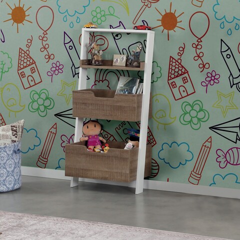 Corp biblioteca, Comforty, Low, 59x120x35 cm, PAL, Maro inchis