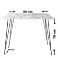 Masa, Comforty, Sandalf Square, 90x75x90 cm, PAL, Alb/Negru