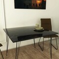Masa, Comforty, Sandalf Square, 90x75x90 cm, PAL, Alb/Negru