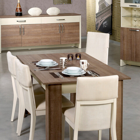 Masa extensibila, Comforty, Bois, 78x150x90 cm, PAL, Maro inchis