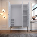 Dulap pentru haine, Comforty, Martin 3, 126x200x50 cm, PAL, Alb / Negru / Auriu