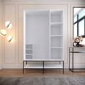 Dulap pentru haine, Comforty, Martin 3, 126x200x50 cm, PAL, Alb / Negru / Auriu