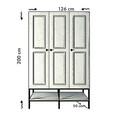 Dulap pentru haine, Comforty, Martin 3, 126x200x50 cm, PAL, Alb / Negru / Auriu