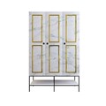 Dulap pentru haine, Comforty, Martin 3, 126x200x50 cm, PAL, Alb / Negru / Auriu