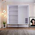 Dulap pentru haine, Comforty, Martin 190, 190x200x57 cm, PAL, Alb / Negru / Auriu
