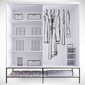 Dulap pentru haine, Comforty, Martin 190, 190x200x57 cm, PAL, Alb / Negru / Auriu