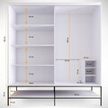 Dulap pentru haine, Comforty, Martin 190, 190x200x57 cm, PAL, Alb / Negru / Auriu