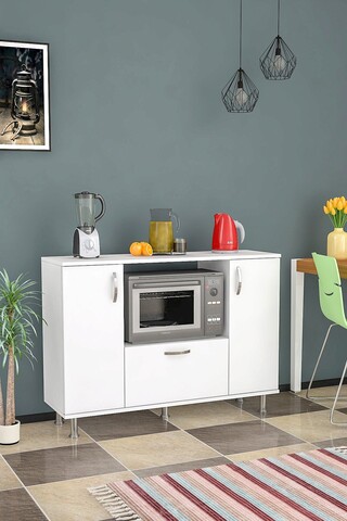 Dulap multifunctional, Coraline, Pietro, 120x86 cm, PAL, Alb