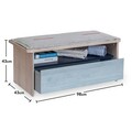 Banca, Çilek, Trio Ottoman With Drawer, 98x43x43 cm, Multicolor