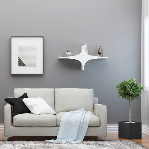 Raft de perete, Decormet, Susen, 90x45x20 cm, Alb