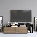 Comoda TV, Decorotika, Nexera, 149.8x42.9x35.3 cm, Nuc negru