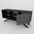 Comoda TV, Decorotika, North, 130x38 cm, PAL, Negru / Marmură