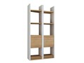 Corp biblioteca, Hanah Home, Esbi 102, 66.2x150x29.5 cm, Alb / Teak