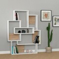 Corp biblioteca, Decortie, Barce, 101x132x22 cm, PAL, Alb / Stejar