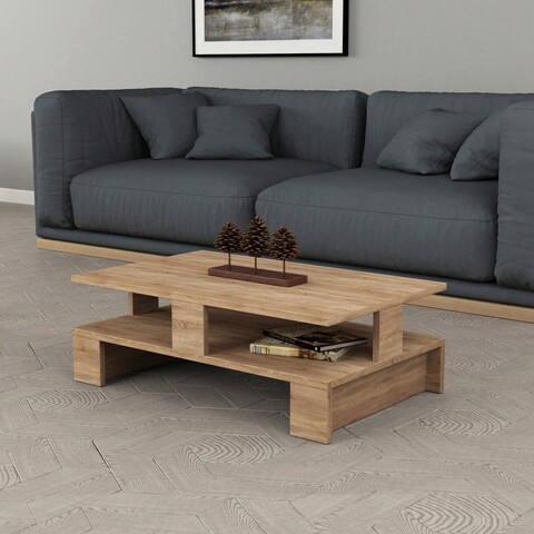 Masuta de cafea, Decortie, Mansu, 80x27 cm, PAL, Stejar