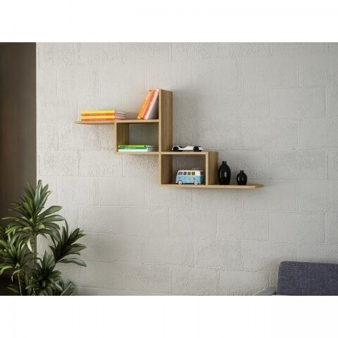 Raft pentru perete, Wooden Art, Walnut, 144.6x71.4x22 cm