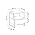 Noptiera, Decortie, Pal, 45x50x41 cm, PAL, Alb/Negru